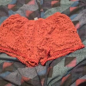 Coral Lace Shorts